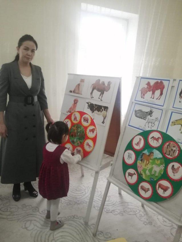 Дидактикалық ойын: "Төлдерін тап"